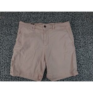 Faherty Brand Mens Chino Shorts Size 35 Pink Cotton Blend Casual Summer Coastal